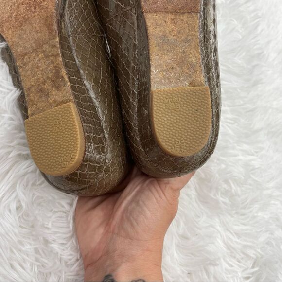 Loeffler Randall Brown Leather Croc Embossed Vibram Ballet Flats - Picture 9 of 12
